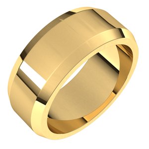 14K Yellow 8 mm Beveled Edge Band Size 7 - BN & CO JEWELRY
