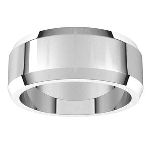 Platinum 8 mm Beveled Edge Band Size 8 - BN & CO JEWELRY