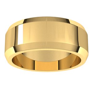 14K Yellow 8 mm Beveled Edge Band Size 7 - BN & CO JEWELRY
