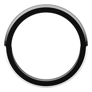 14K White 3 mm Beveled Edge Band Size 8.5 - BN & CO JEWELRY