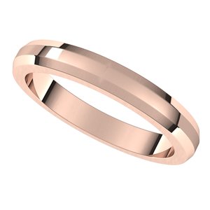 14K Rose 3 mm Beveled Edge Band Size 5.5 - BN & CO JEWELRY