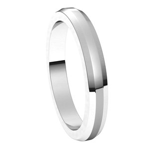 14K White 3 mm Beveled Edge Band Size 8.5 - BN & CO JEWELRY