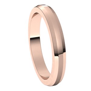 14K Rose 3 mm Beveled Edge Band Size 5.5 - BN & CO JEWELRY