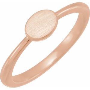 14K Rose 6.75x5 mm Oval Engravable Ring - BN & CO JEWELRY