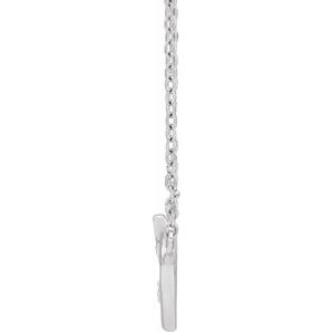Sterling Silver .0025 CT Natural Diamond Heart & Cross 18" Necklace - BN & CO JEWELRY