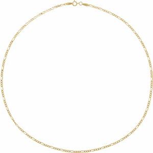 14K Yellow 1.9 mm Diamond-Cut Figaro 20" Chain - BN & CO JEWELRY