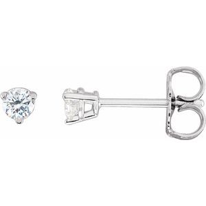 14K White 1/5 CTW Natural Diamond Friction Post Earrings - BN & CO JEWELRY