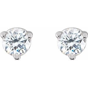 14K White 1/5 CTW Natural Diamond Friction Post Earrings - BN & CO JEWELRY
