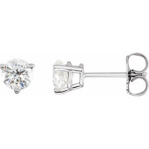 14K White 3/4 CTW Natural Diamond Friction Post Earrings - BN & CO JEWELRY