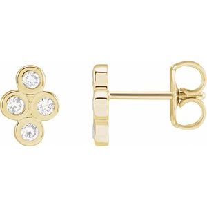 14K Yellow 1/4 CTW Natural Diamond Cluster Earrings - BN & CO JEWELRY
