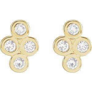 14K Yellow 1/4 CTW Natural Diamond Cluster Earrings - BN & CO JEWELRY