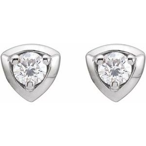 14K White 1/5 CTW Natural Diamond Geometric Earrings - BN & CO JEWELRY