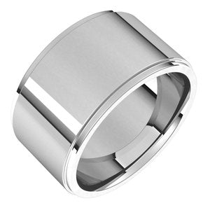 Sterling Silver 11 mm Flat Comfort Fit Edge Band Size 14 - BN & CO JEWELRY