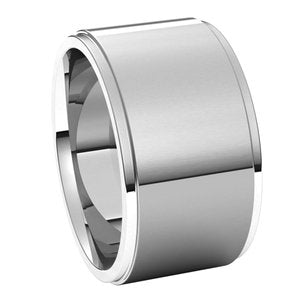 Sterling Silver 11 mm Flat Comfort Fit Edge Band Size 14 - BN & CO JEWELRY