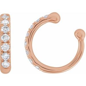 14K Rose 1/6 CTW Natural Diamond Ear Cuff - BN & CO JEWELRY