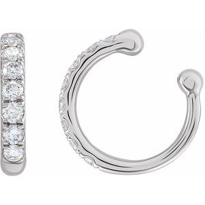 14K White 1/6 CTW Natural Diamond Ear Cuff - BN & CO JEWELRY