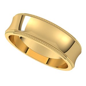 14K Yellow 6 mm Milgrain Concave Light with Edge Band Size 10 - BN & CO JEWELRY