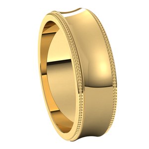 14K Yellow 6 mm Milgrain Concave Light with Edge Band Size 10 - BN & CO JEWELRY