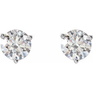 14K White 1 CTW Natural Diamond Friction Post Earrings - BN & CO JEWELRY