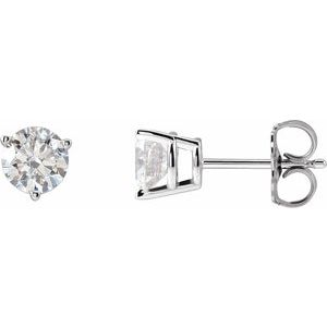 14K White 1 CTW Natural Diamond Friction Post Earrings - BN & CO JEWELRY
