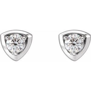 14K White 1/2 CTW Natural Diamond Geometric Earrings - BN & CO JEWELRY