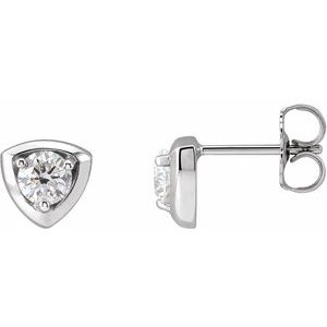 14K White 1/2 CTW Natural Diamond Geometric Earrings - BN & CO JEWELRY