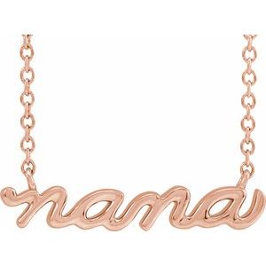 14K Rose 19.57x4.61 mm Nana 18" Necklace - BN & CO JEWELRY