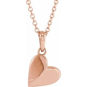 14K Rose Heart 16-18" Necklace - BN & CO JEWELRY