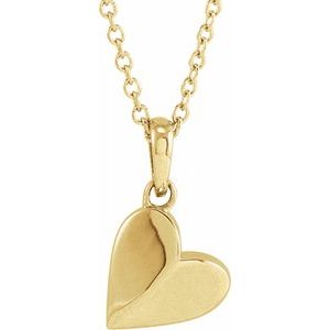 14K Yellow Heart 16-18" Necklace - BN & CO JEWELRY