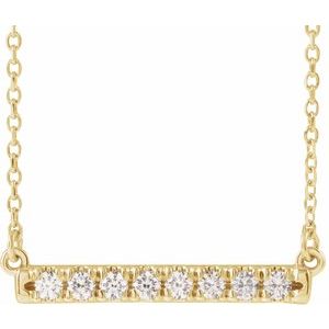 14K Yellow 1/4 CTW Lab-Grown Diamond French-Set Bar 18" Necklace - BN & CO JEWELRY