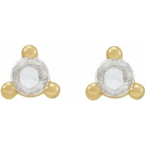14K Yellow .04 CTW Rose-Cut Natural Daimond Earrings - BN & CO JEWELRY