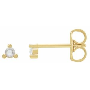 14K Yellow .04 CTW Rose-Cut Natural Daimond Earrings - BN & CO JEWELRY