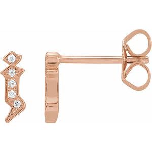 14K Rose .025 CTW Diamond Single Gothic Initial J Earring - BN & CO JEWELRY
