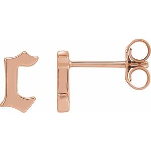 14K Rose Single Gothic Initial C Earring - BN & CO JEWELRY