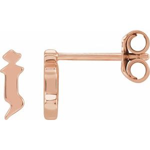 14K Rose Single Gothic Initial J Earring - BN & CO JEWELRY