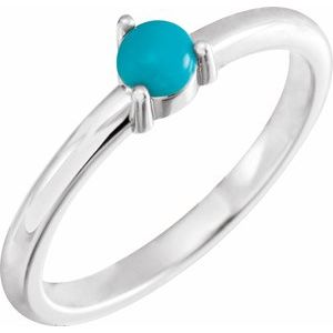 Sterling Silver Natural Turquoise Cabochon Ring - BN & CO JEWELRY