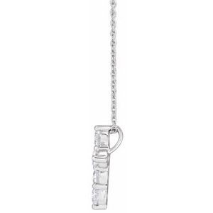 14K White 1 CTW Lab-Grown Diamond Cross 18" Necklace - BN & CO JEWELRY