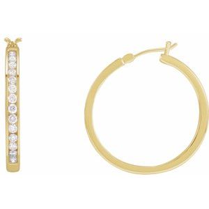 14K Yellow 1 CTW Diamond Hoop Earrings - BN & CO JEWELRY