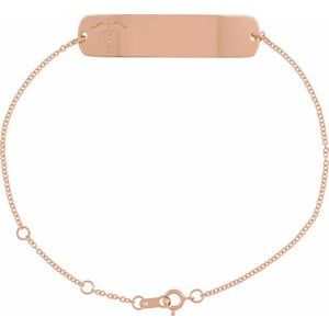 14K Rose Medical Identification 6 1/2-7 1/2" Bracelet - BN & CO JEWELRY
