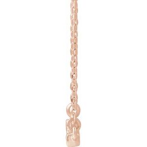 14K Rose 1/8 CTW Lab-Grown Diamond French-Set Bar 18" Necklace - BN & CO JEWELRY