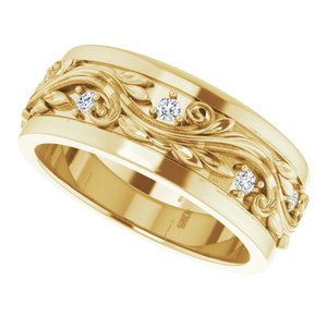 14K Yellow 1/4 CTW Natural Diamond Band Size 8 - BN & CO JEWELRY