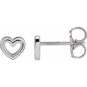 Sterling Silver 5.29x5 mm Heart Earrings - BN & CO JEWELRY