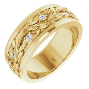 14K Yellow 1/4 CTW Natural Diamond Band Size 8 - BN & CO JEWELRY