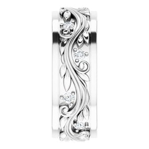 14K White 1/6 CTW Natural Diamond Band Size 5 - BN & CO JEWELRY