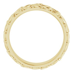 14K Yellow 5 mm Floral Band Size 7 - BN & CO JEWELRY