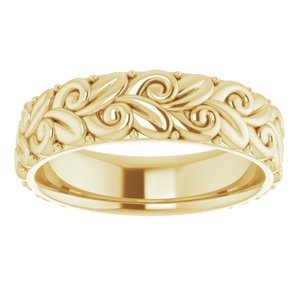14K Yellow 5 mm Floral Band Size 7 - BN & CO JEWELRY