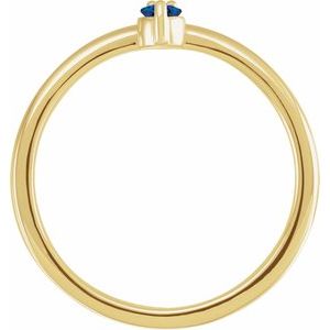 14K Yellow Natural Blue Sapphire & .015 CT Natural Diamond Ring - BN & CO JEWELRY