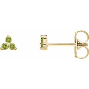 14K Yellow Natural Arizona Peridot Three Stone Earrings - BN & CO JEWELRY