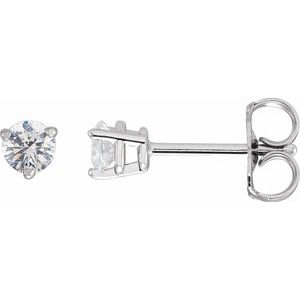 14K White 1/3 CTW Natural Diamond Friction Post Earrings - BN & CO JEWELRY