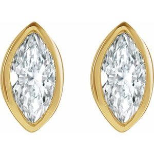 14K Yellow .04 CTW Natural Diamond Solitaire Bezel-Set Earrings - BN & CO JEWELRY